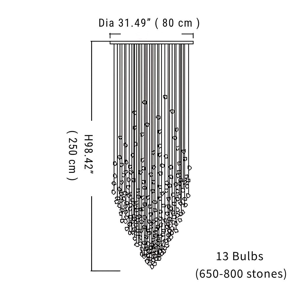 Art Stone Crystal Chandelier For Entryway with High Ceiling  Seus Lighting