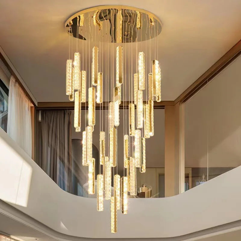 Aten Crystal Staircase Chandelier  Seus Lighting