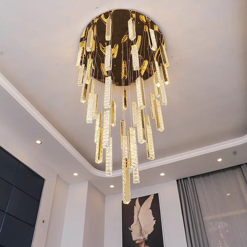 Aten Crystal Staircase Chandelier  Seus Lighting
