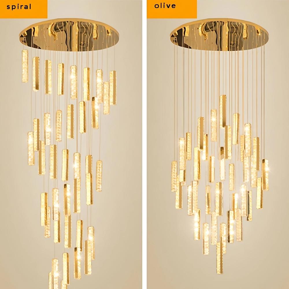 Aten Crystal Staircase Chandelier  Seus Lighting
