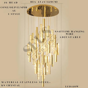 Aten Crystal Staircase Chandelier  Seus Lighting