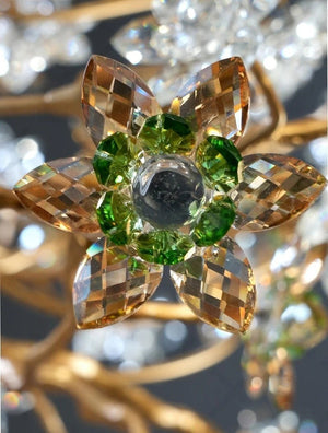 Auric Antique Vintage Brass Crystal Chandelier  Seus Lighting