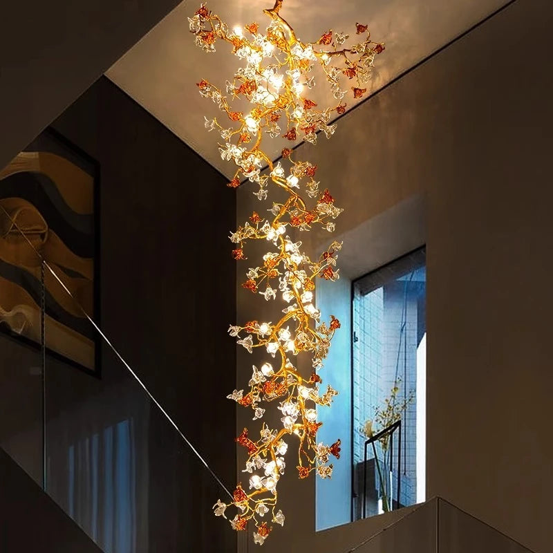 Aurora Branch Staircase Chandelier 120x350cm / White Light 4500k Seus Lighting