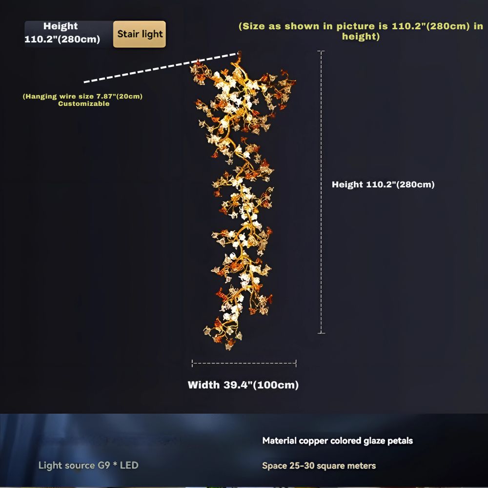 Aurora Branch Staircase Chandelier  Seus Lighting