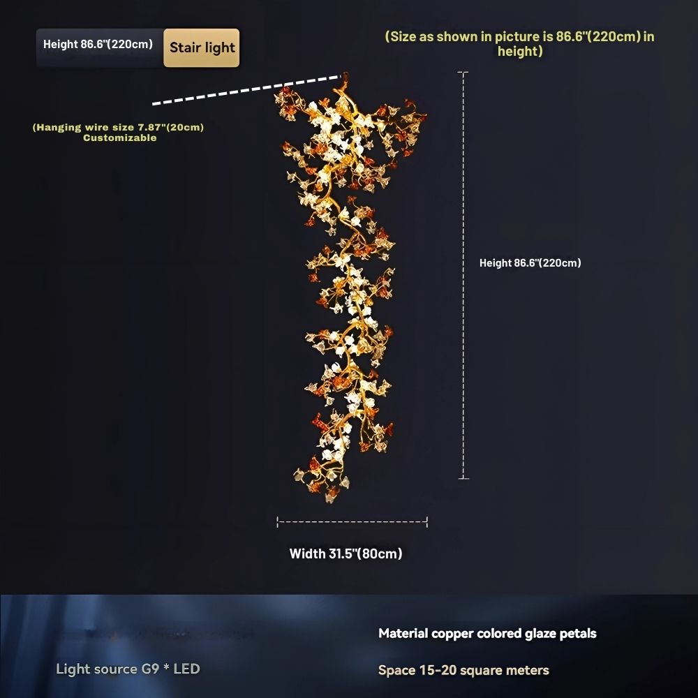 Aurora Branch Staircase Chandelier  Seus Lighting