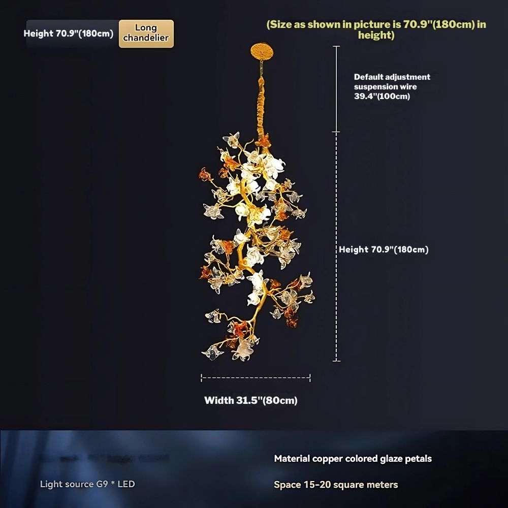 Aurora Branch Staircase Chandelier  Seus Lighting