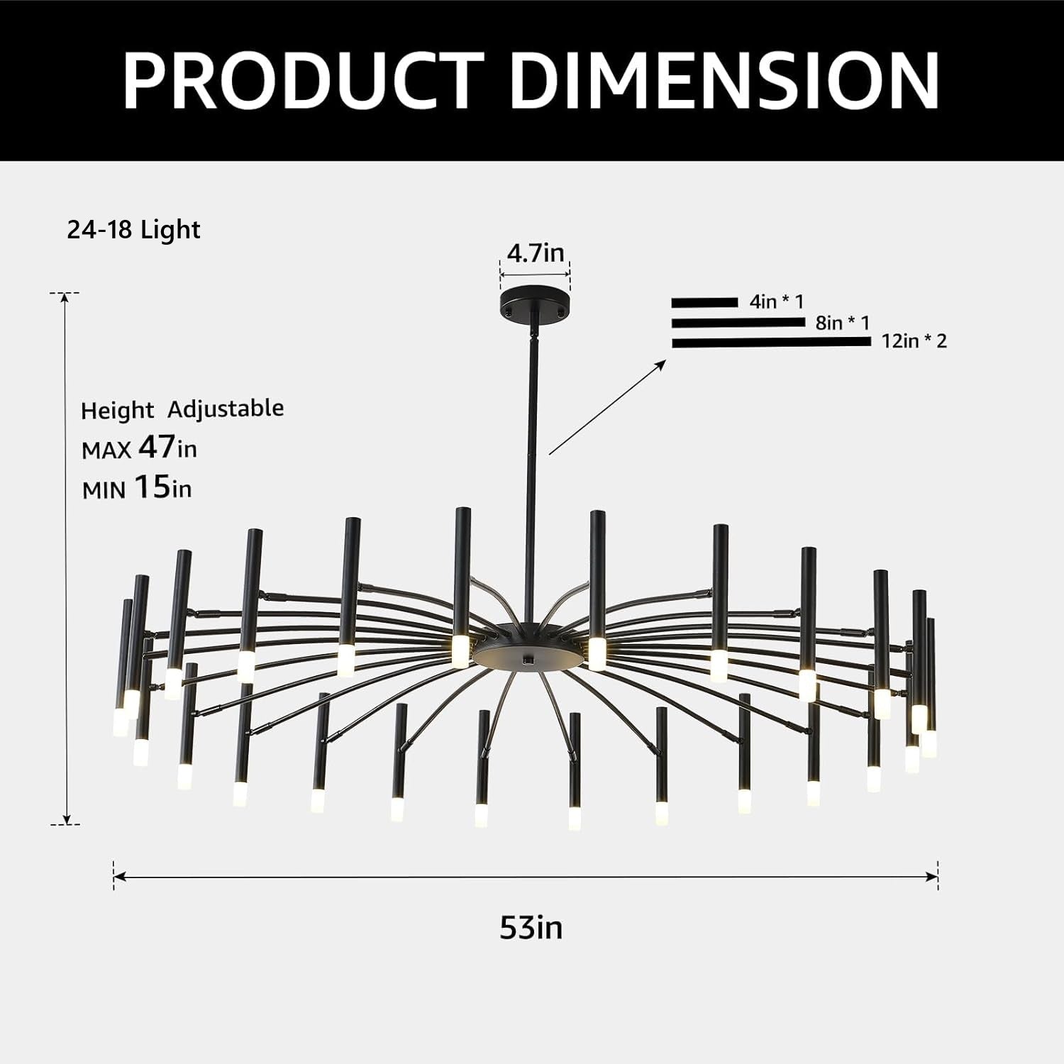 Berny Ceiling Modern Chandelier 12/18/24 Lights  Seus Lighting