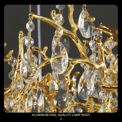 Bessa Modern Large Gold Crystal Branch Chandelier  Seus Lighting