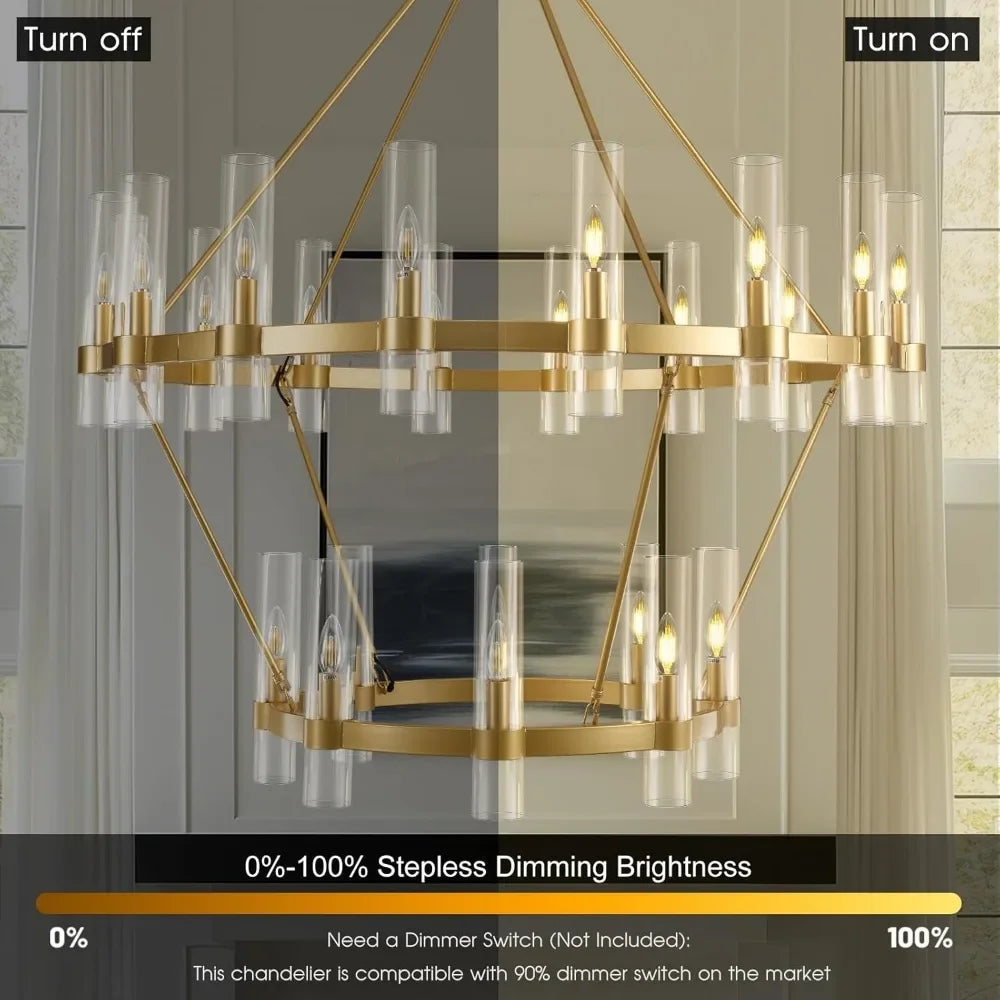 Binna Double Wagon Wheel Chandelier  Seus Lighting
