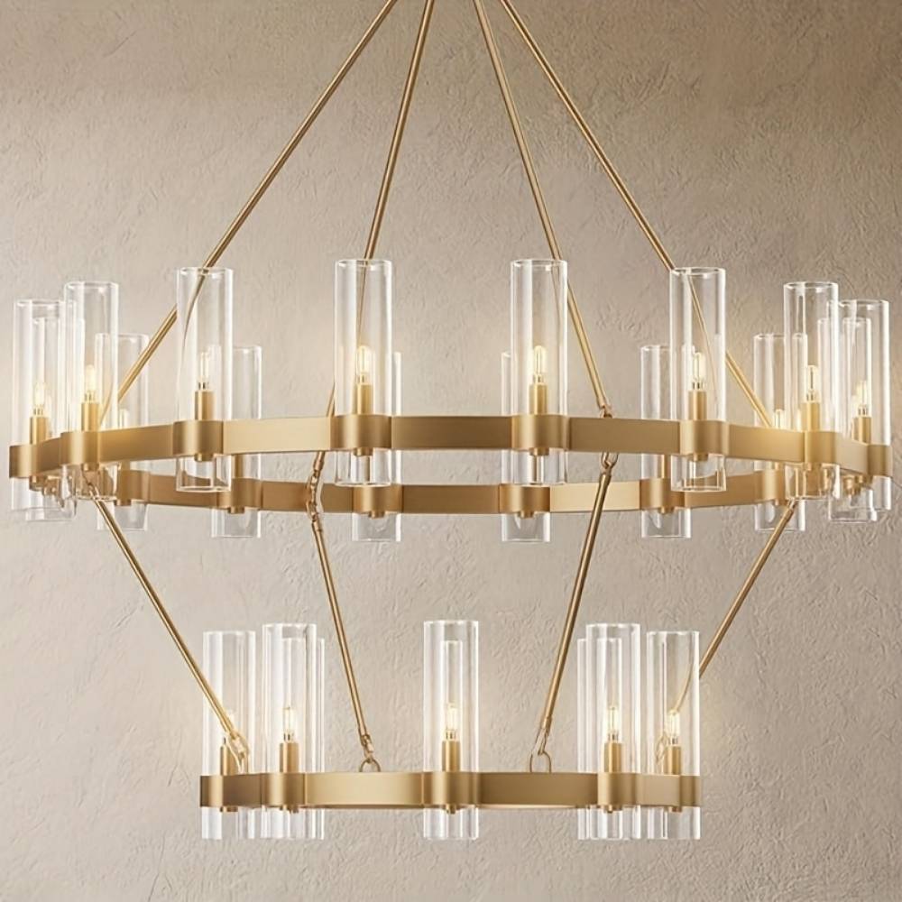 Binna Double Wagon Wheel Chandelier  Seus Lighting