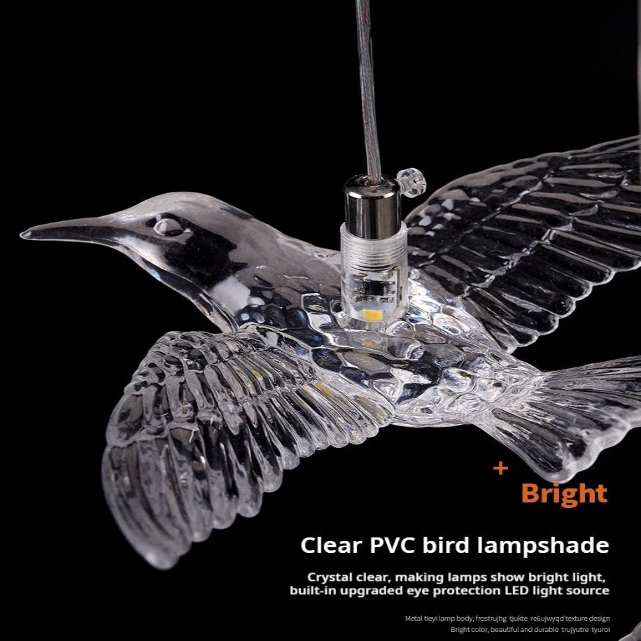 Bird Spiral Long Led Chandelier for Staircase and Foyer  Seus Lighting