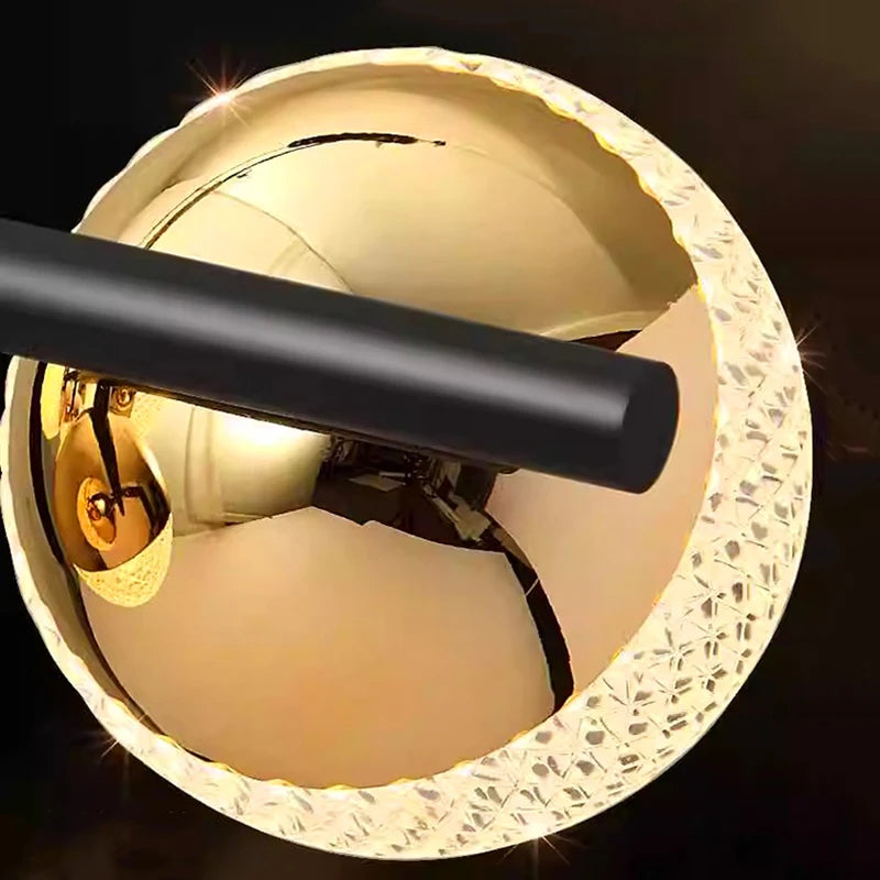 Black and Gold Glass Globe Chandelier 8/10 Light  Seus Lighting