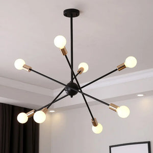 Black and Gold Sputnik Chandelier Seus Lighting