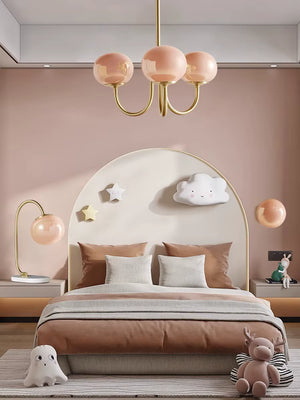 Bubble Pink Glass Marshmallow Chandelier  Seus Lighting