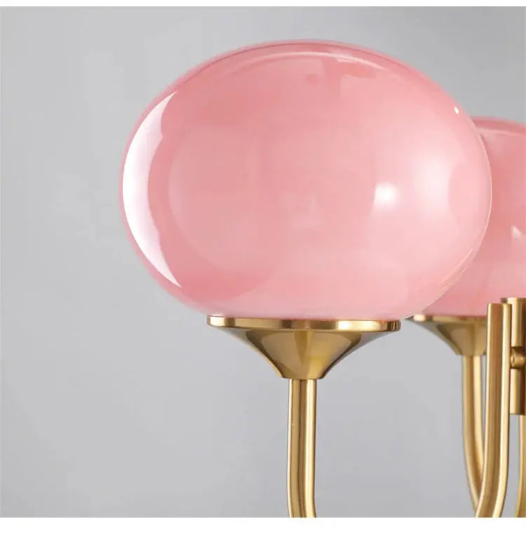 Bubble Pink Glass Marshmallow Chandelier  Seus Lighting
