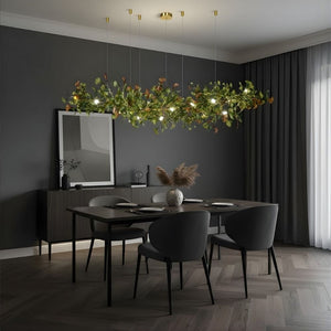 Calla Ginko Leaf Linear Chandelier  Seus Lighting
