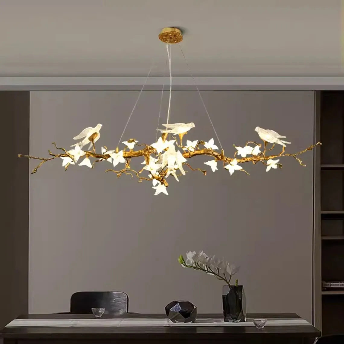 Calyx Bird Branch Chandelier for Dining Room L200xW45xH45CM / Cold White 6000K Seus Lighting