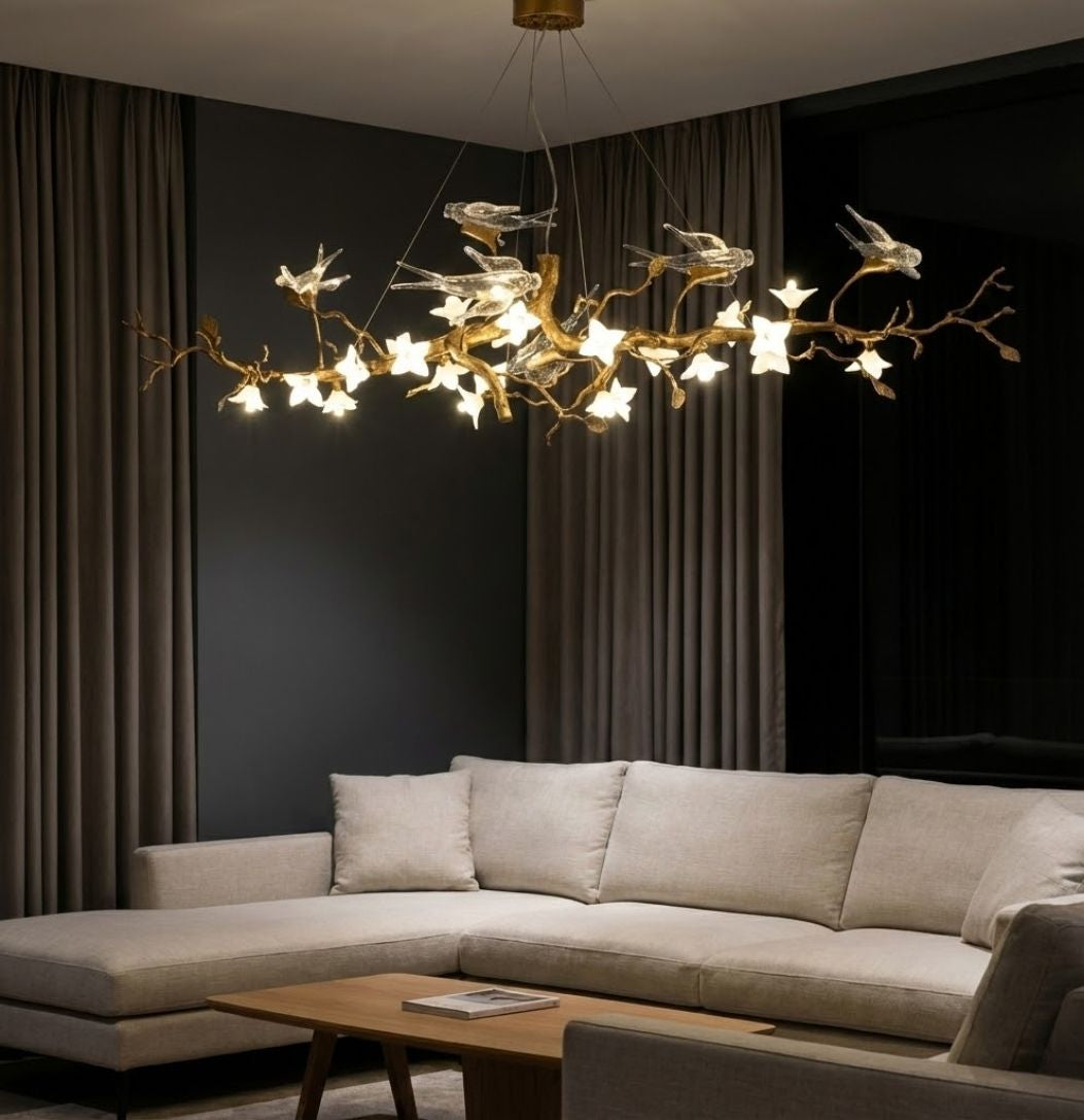 Calyx Bird Branch Chandelier for Dining Room  Seus Lighting