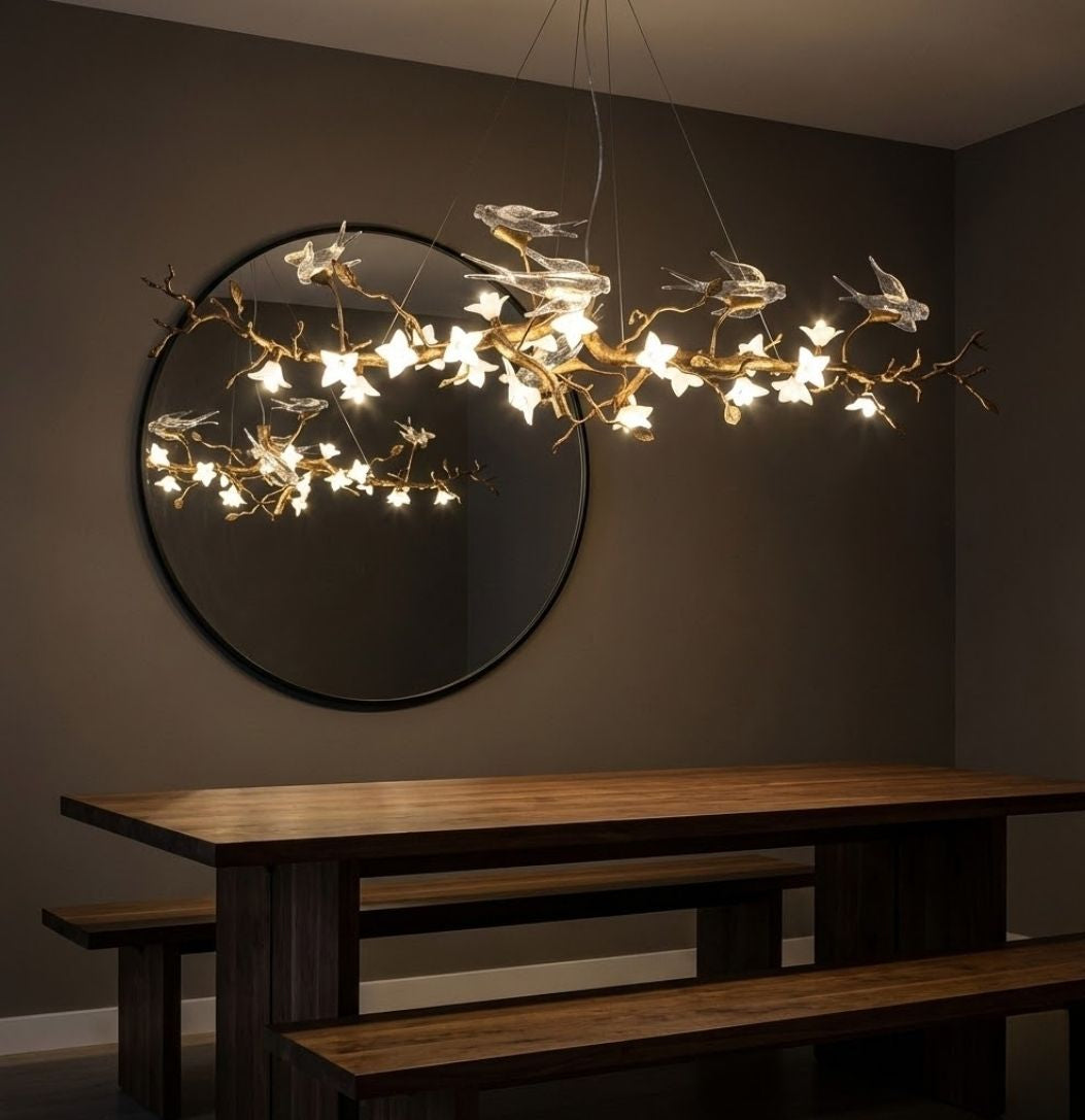 Calyx Bird Branch Chandelier for Dining Room  Seus Lighting