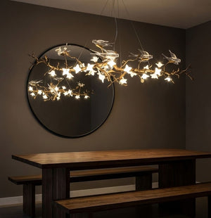 Calyx Bird Branch Chandelier for Dining Room  Seus Lighting
