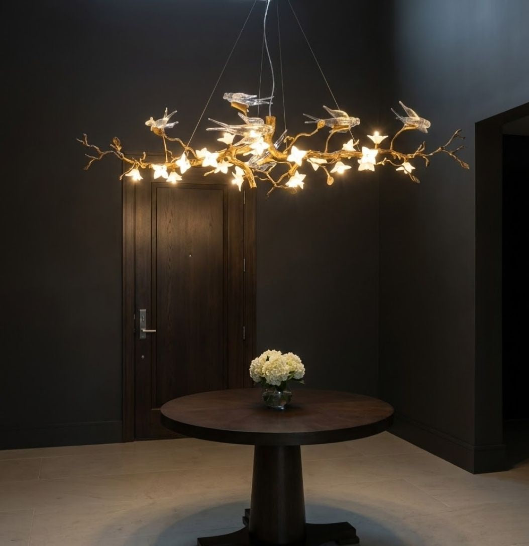 Calyx Bird Branch Chandelier for Dining Room  Seus Lighting