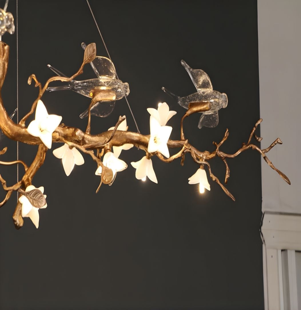 Calyx Bird Branch Chandelier for Dining Room  Seus Lighting