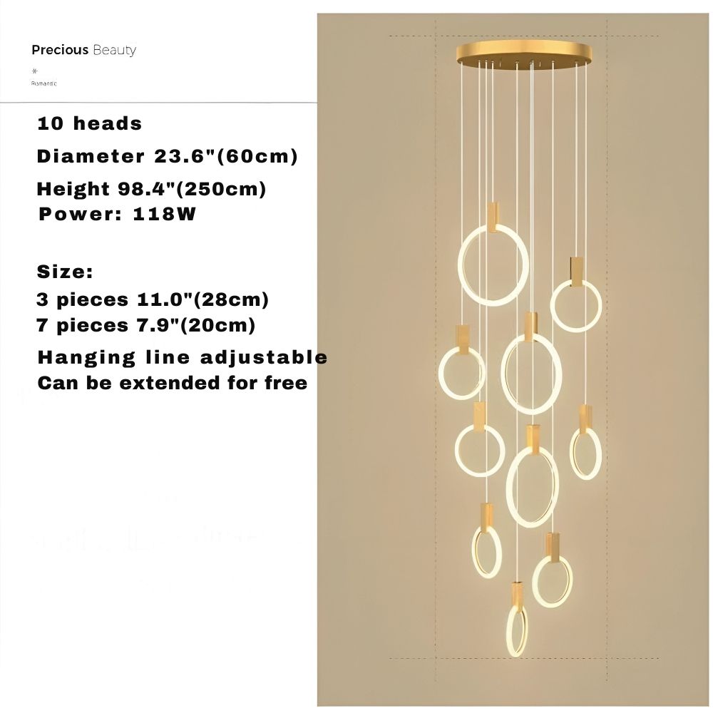 Cedi Led Staircase Chandelier  Seus Lighting