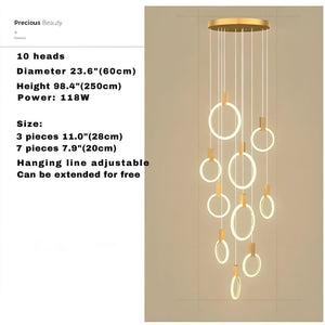 Cedi Led Staircase Chandelier  Seus Lighting