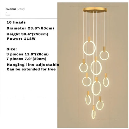 Cedi Led Staircase Chandelier  Seus Lighting