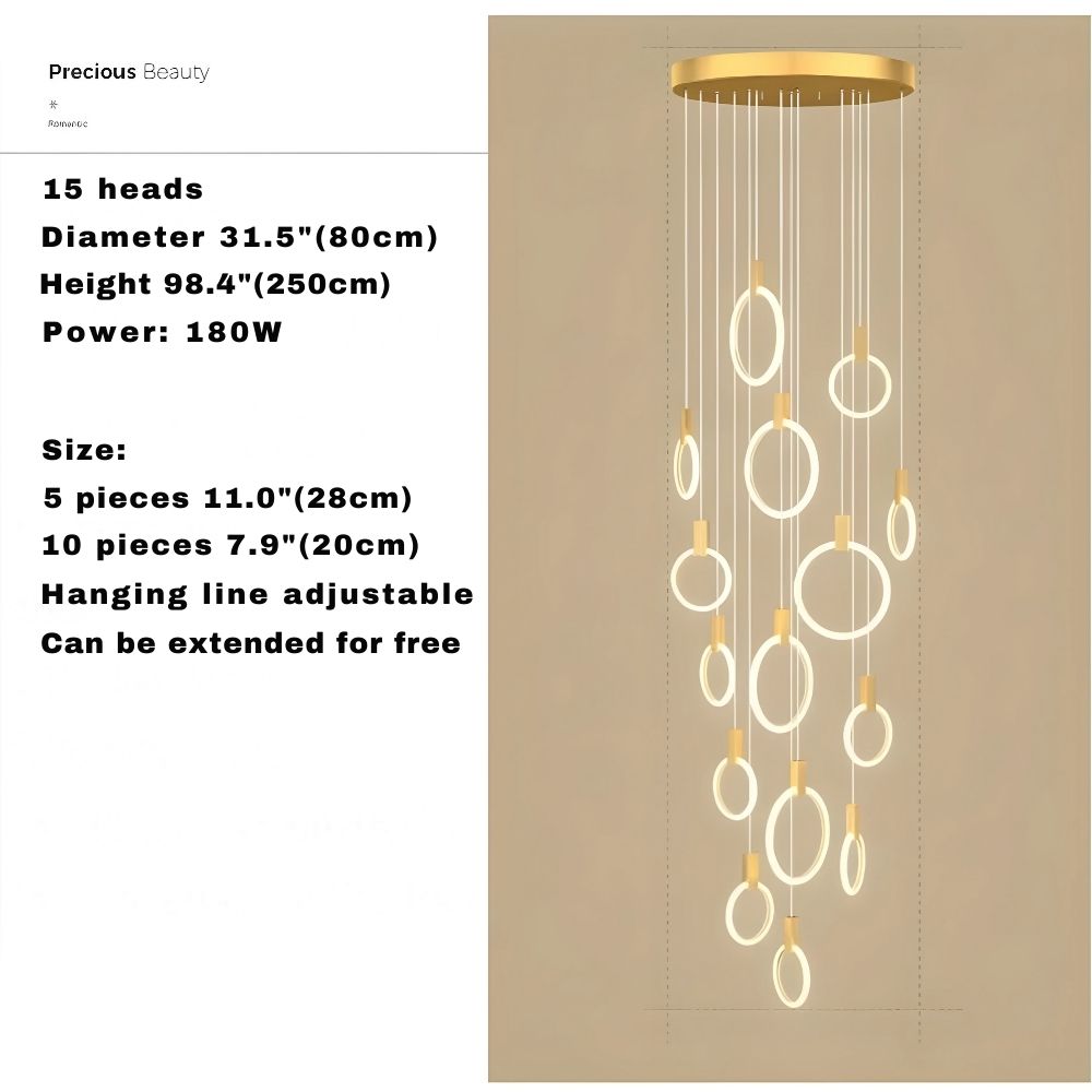 Cedi Led Staircase Chandelier  Seus Lighting