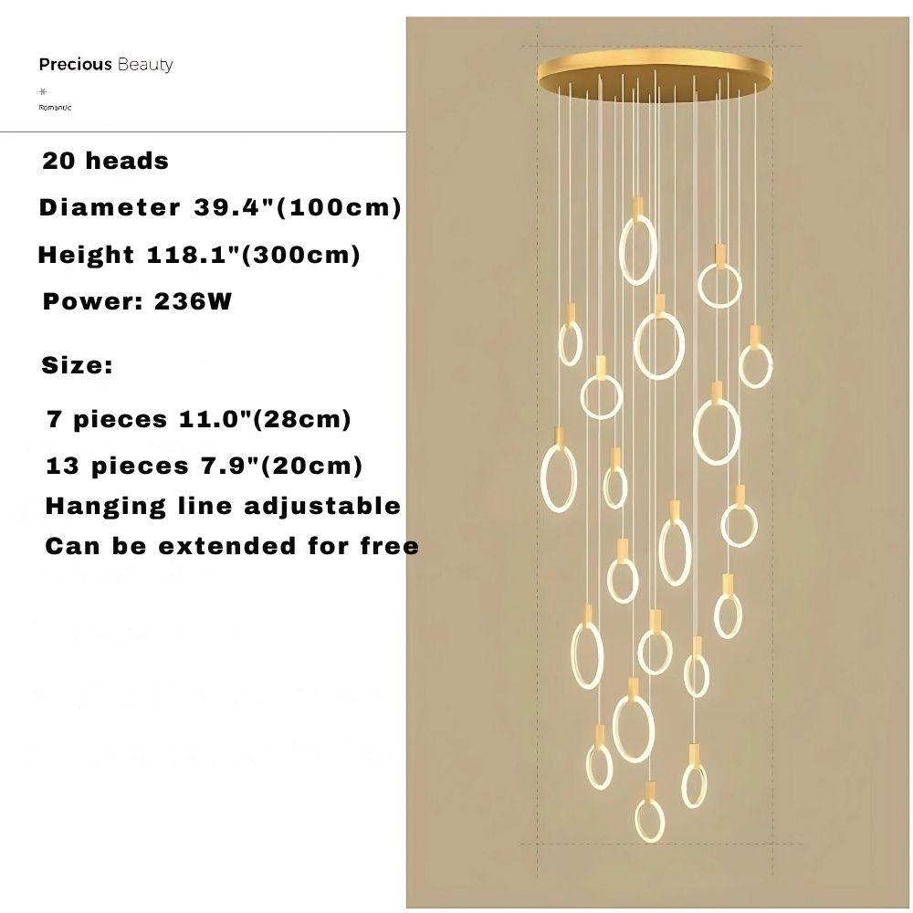 Cedi Led Staircase Chandelier  Seus Lighting