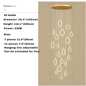 Cedi Led Staircase Chandelier  Seus Lighting