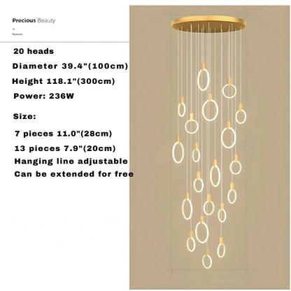 Cedi Led Staircase Chandelier  Seus Lighting