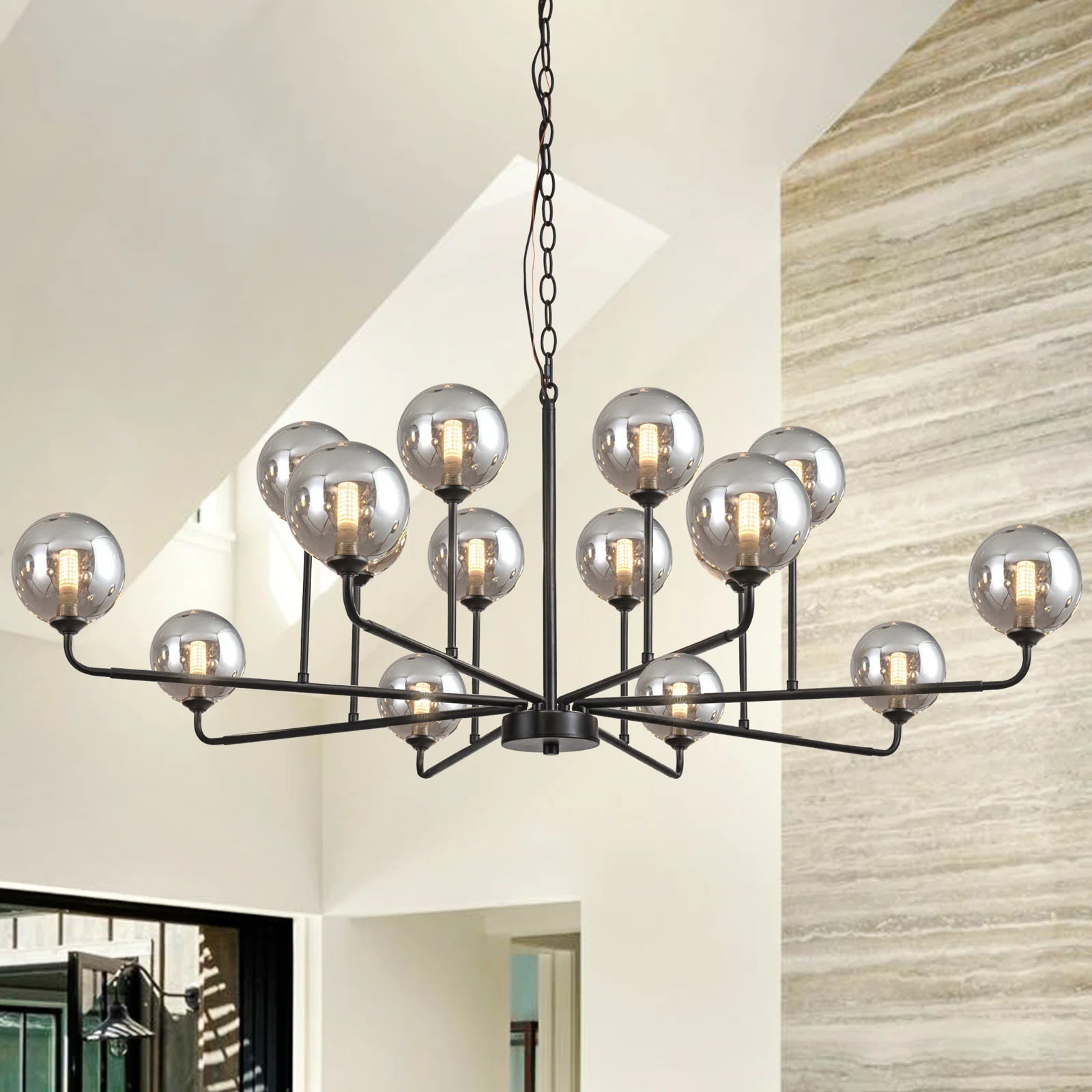 Celta Smoked Glass Sputnik Chandelier  Seus Lighting