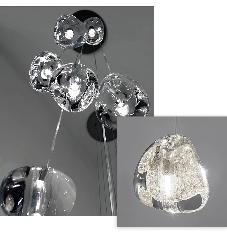 Clear Crystal Bubble Chandelier For High Ceiling Foyer  Seus Lighting