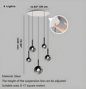 Cleo Bubble Staircase Chandelier  Seus Lighting