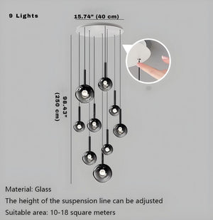 Cleo Bubble Staircase Chandelier  Seus Lighting