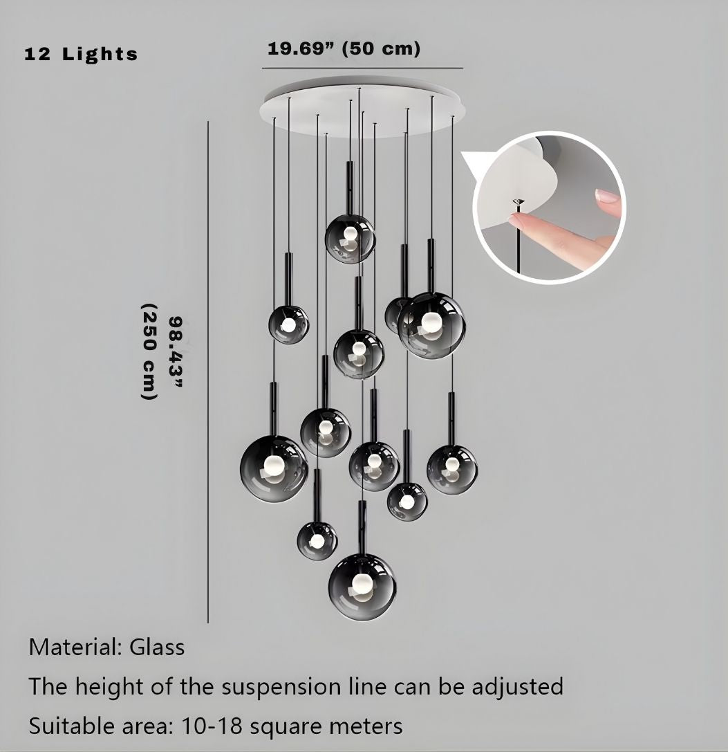 Cleo Bubble Staircase Chandelier  Seus Lighting