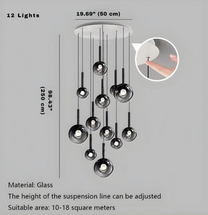 Cleo Bubble Staircase Chandelier  Seus Lighting