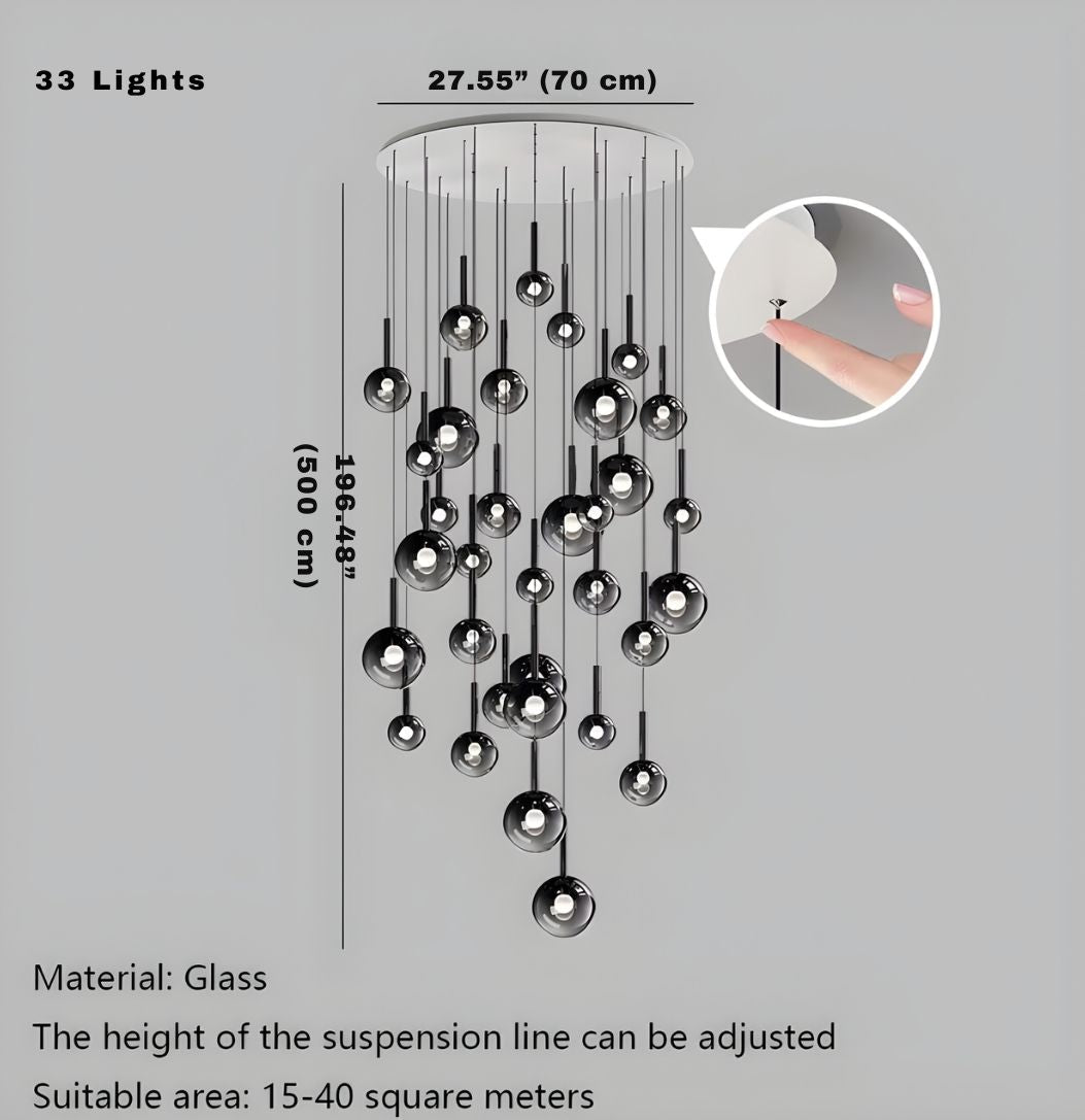 Cleo Bubble Staircase Chandelier  Seus Lighting