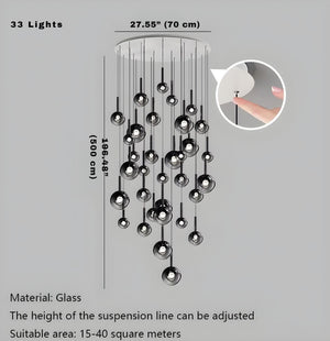 Cleo Bubble Staircase Chandelier  Seus Lighting