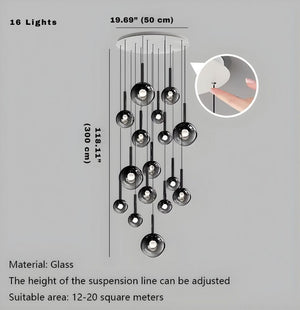 Cleo Bubble Staircase Chandelier  Seus Lighting