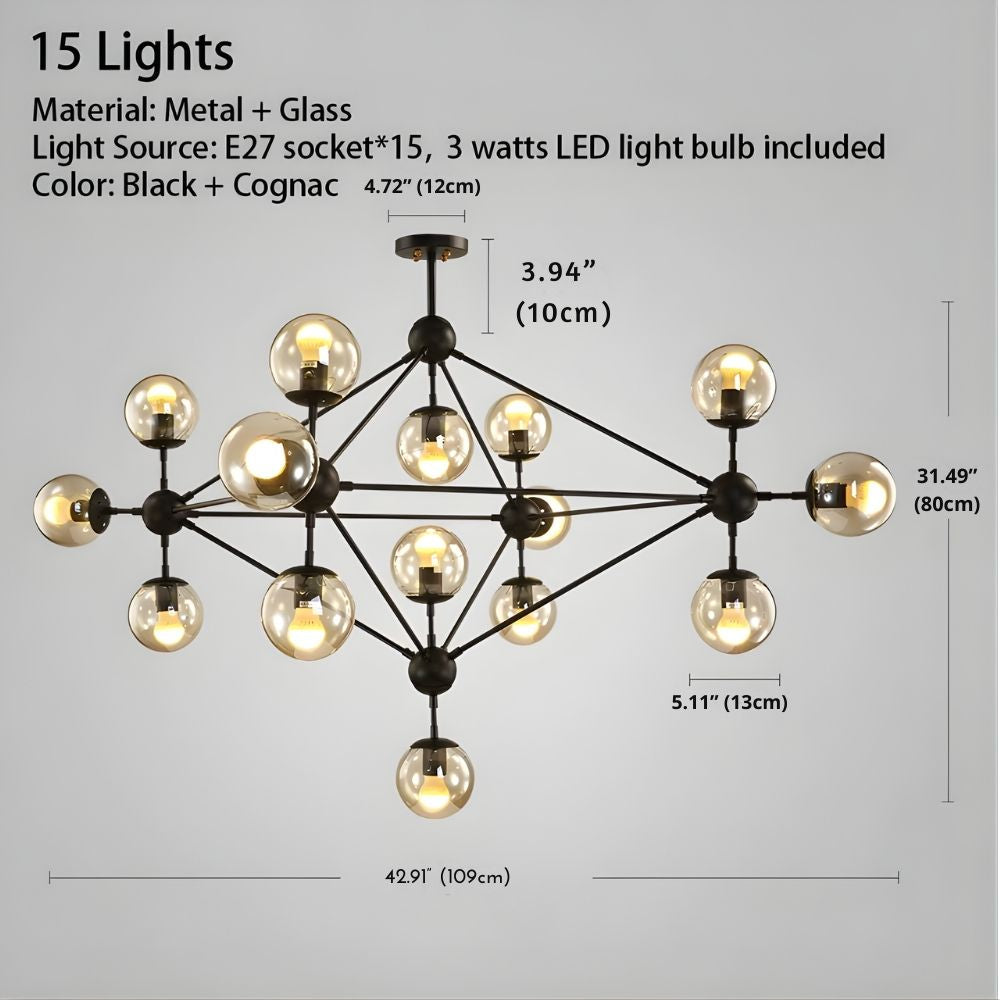 Contemporary Black Chandeliers 15/21 Heads  Seus Lighting