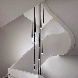 Contemporary Black LED Pendant Light for Stairwell  Seus Lighting