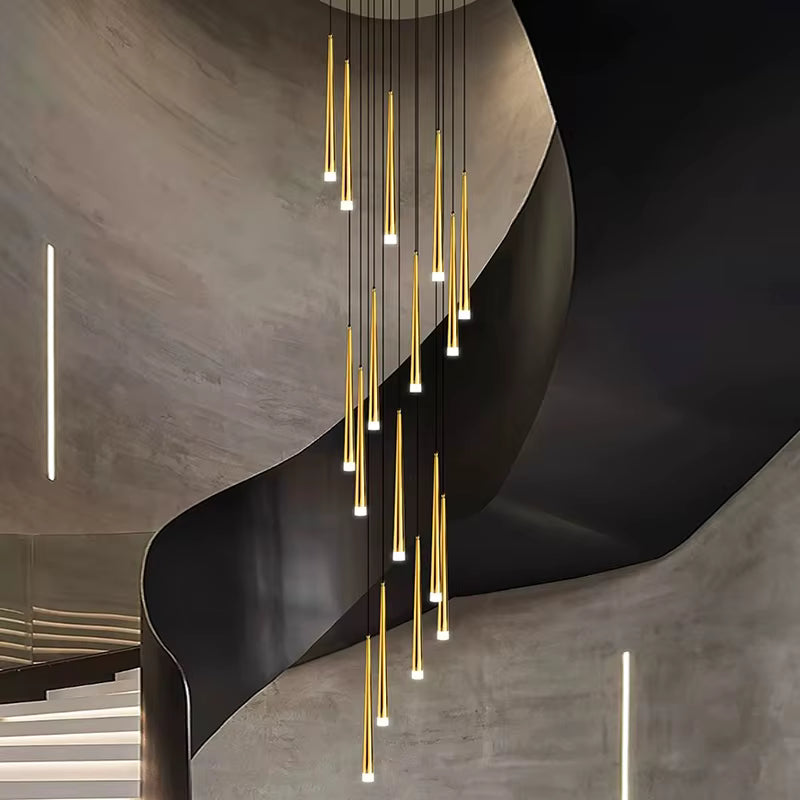 Contemporary Black LED Pendant Light for Stairwell  Seus Lighting