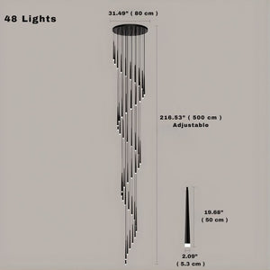 Contemporary Black LED Pendant Light for Stairwell  Seus Lighting