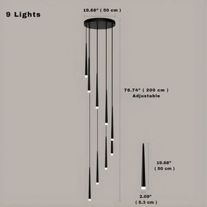 Contemporary Black LED Pendant Light for Stairwell  Seus Lighting