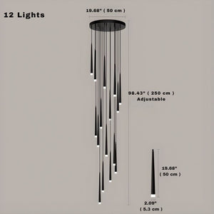 Contemporary Black LED Pendant Light for Stairwell  Seus Lighting