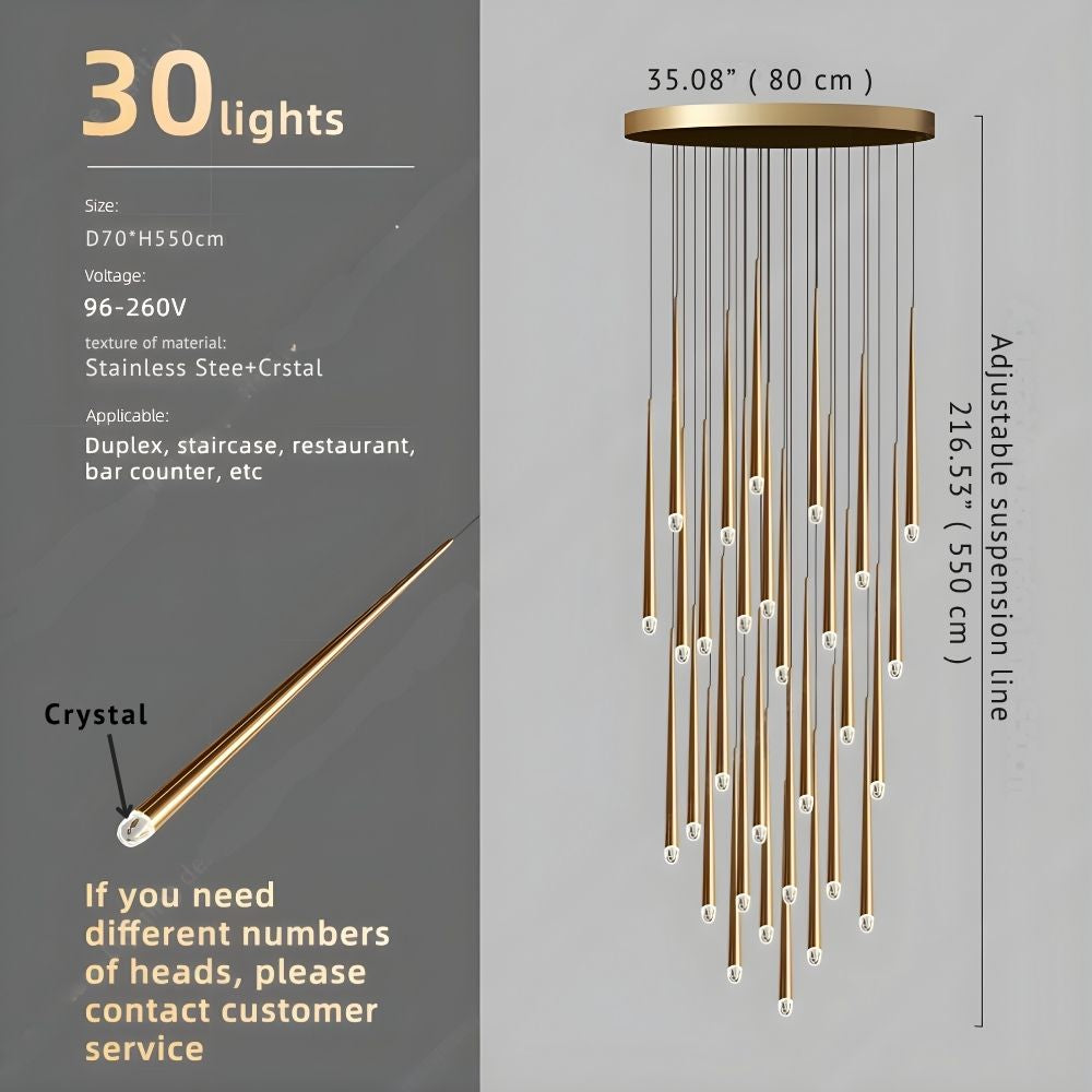 Contemporary Chandelier for High Ceiling Living Room & Foyer  Seus Lighting