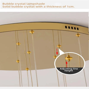 Contemporary LED Chandelier with Crystal Pendant  Seus Lighting